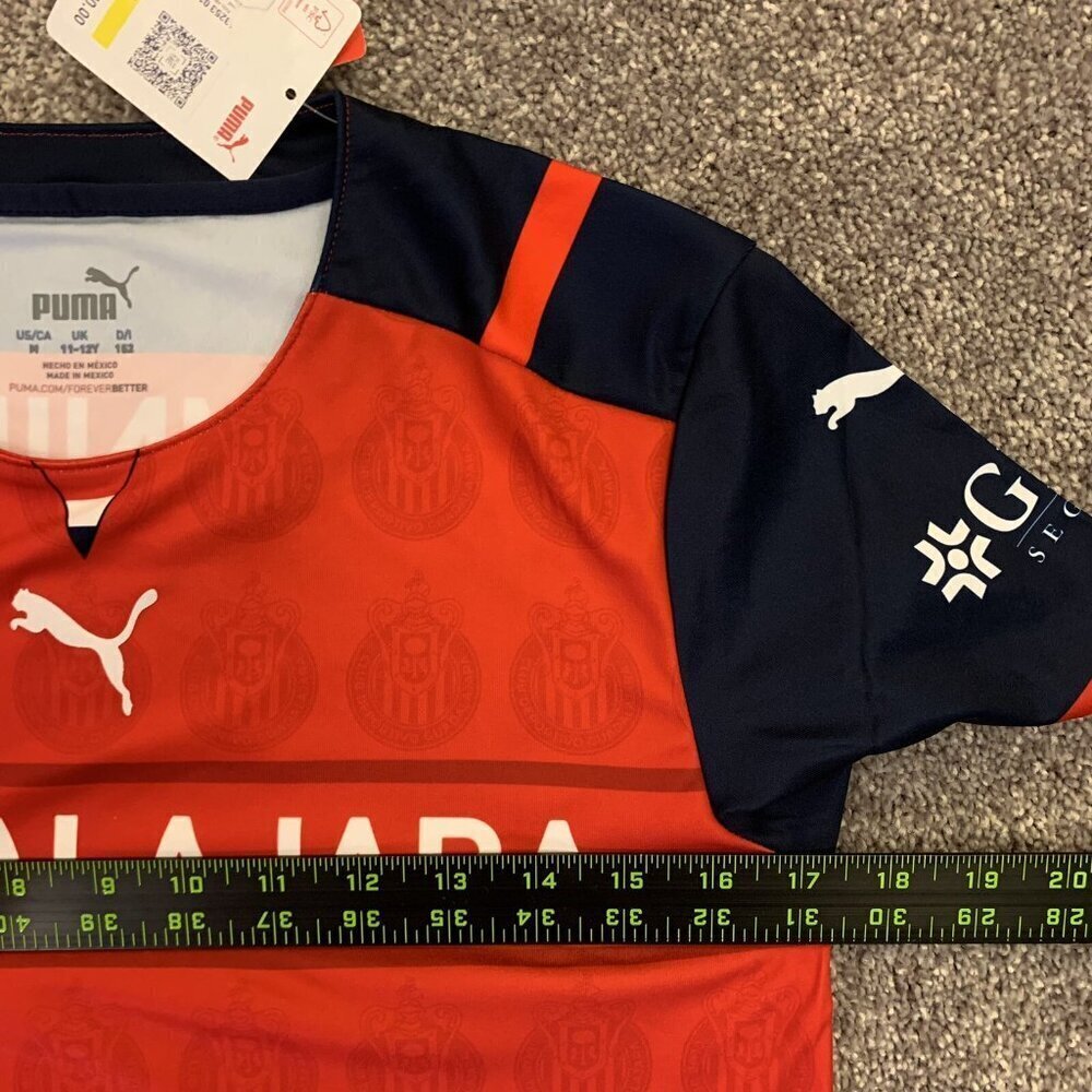 NWT $70 Puma Kids Chivas De Guadalajara Red Soccer Jersey Youth Size M (11-12Y) - Picture 8 of 12